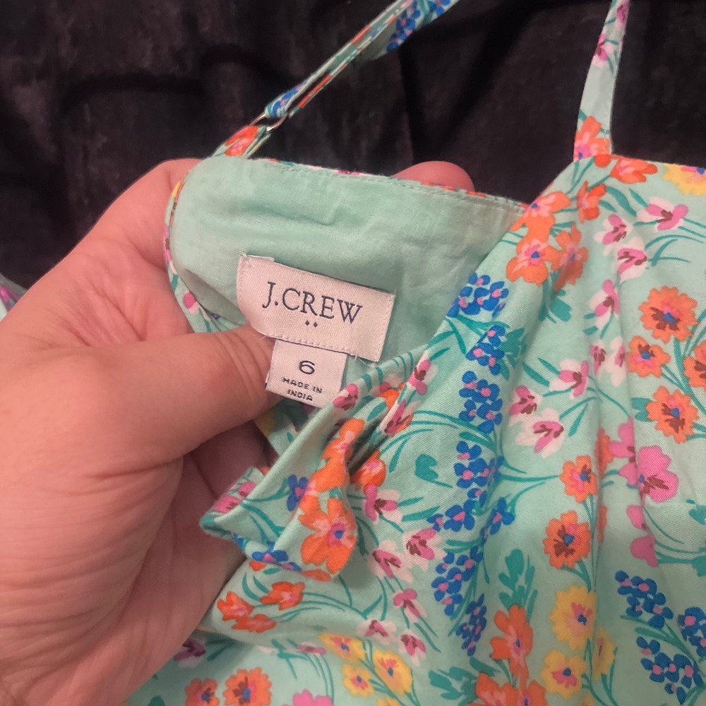 J.Crew Re-Imagined Floral Tie Back Camisole Top Mint Green Pink Orange 6 - Picture 4 of 6